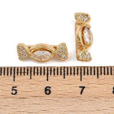 Brass Micro Pave Celar Cubic Zirconia Spacer Bars KK-F910-23G-05-1