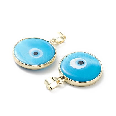 Handmade Evil Eye Lampwork Pendants LAMP-F031-02G-05-1