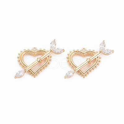 Brass Micro Pave Cubic Zirconia Pendants KK-S364-274A-1