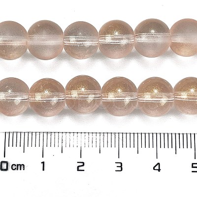 Frosted Transparent Glass Bead Strands GLAA-P065-10mm-05-1