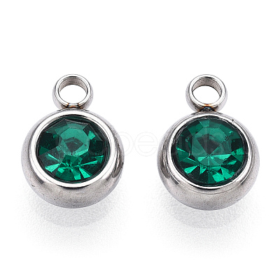 201 Stainless Steel Rhinestone Charms STAS-S068-03-1