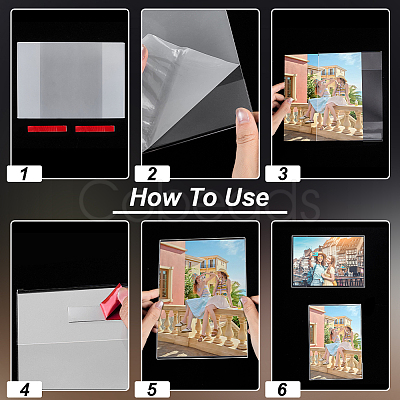 Rectangle Acrylic Table Card Display Frame and Double Faced Adhesive Tape AJEW-WH0609-493A-1