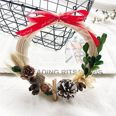 Circle Shape Rattan Vine Branch Wreath Hoop DIY-B022-04D-1
