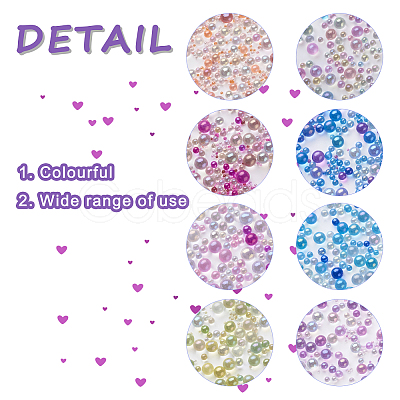 Craftdady 240G 8 Colors AB-Color Plated DIY 3D Nail Art Decoration Mini Glass Beads EGLA-CD0001-06-1