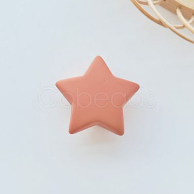 Rubberized Style Opaque Acrylic Beads MACR-WH0007-51B-1