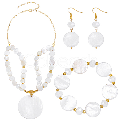 Natural Pearl Necklaces & Bracelets & Dangle Earring Sets SJEW-PH01394-1