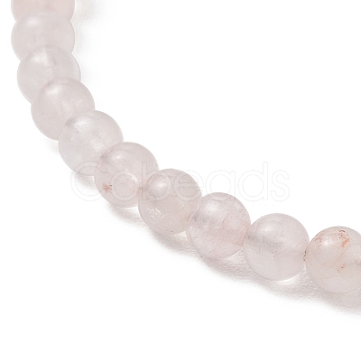 Natural Rose Quartz Beaded Cuff Bangles BJEW-JB13328-01-1