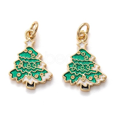 Real 18K Gold Plated Brass Enamel Pendants KK-A154-17G-1