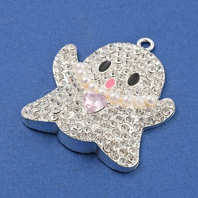 Alloy with Glass Rhinestone Pendants FIND-B033-01G-P-1