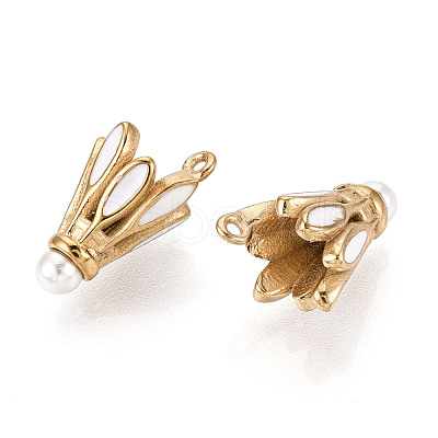 304 Stainless Steel Enamel Badminton Charms STAS-T072-10G-1