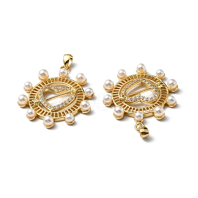 Plastic Imitation Pearl Pendants KK-P235-07G-1