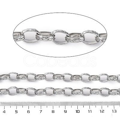 304 Stainless Steel Textured Rolo Chains STAS-P386-08P-1