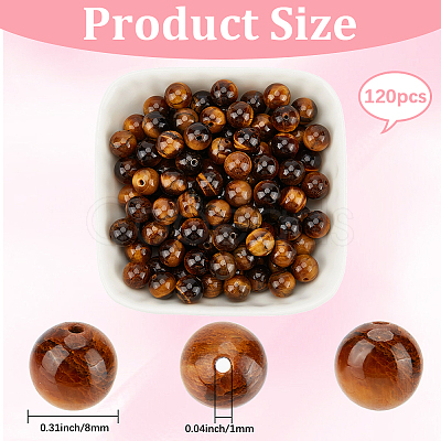 120Pcs Natural Tiger Eye Beads G-PA0001-05B-1