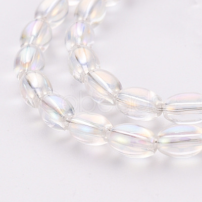 Electroplate Transparent Glass Beads Strands EGLA-T020-11-A02-1