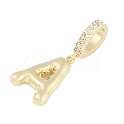 Brass Micro Pave Clear Cubic Zirconia Pendants KK-M289-01A-G-1
