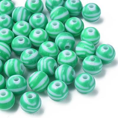 Opaque Striped Acrylic Beads MACR-S373-27A-07-1