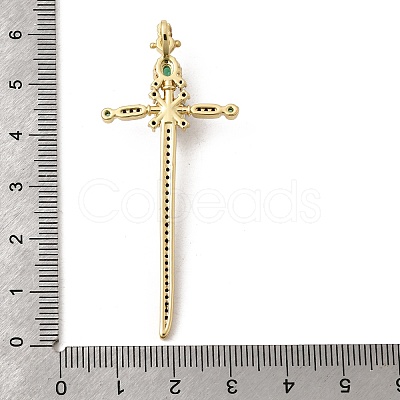 Brass Micro Pave Cubic Zirconia Pendants KK-H267-047G-02-1