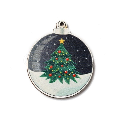 Single Face Printed Wood Pendants LS-WOOD-H102-02H-1