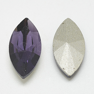 Pointed Back Glass Rhinestone Cabochons RGLA-T083-6x12mm-16-1