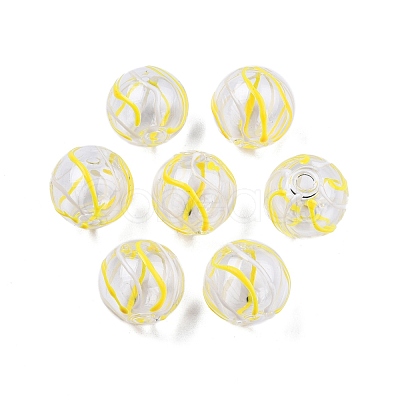 Transparent Glass Enamel Beads GLAA-G084-01B-1