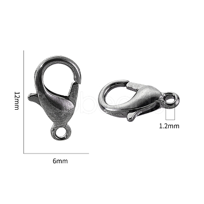 Zinc Alloy Lobster Claw Clasps PALLOY-YW0001-12B-1