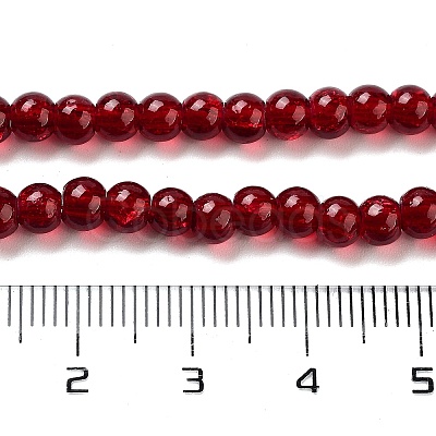 1 Strand Transparent Crackle Glass Round Beads Strands X-CCG-Q001-4mm-18-1
