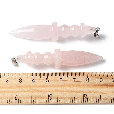 Natural Rose Quartz Pendants G-C187-02E-1