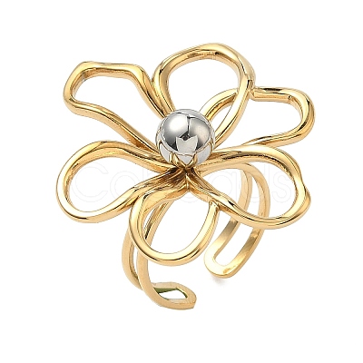 304 Stainless Steel Cuff Open Rings for Women RJEW-P180-02A-1