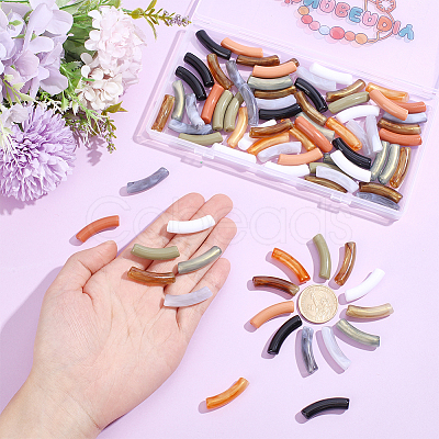 88Pcs 11 Colors Opaque Acrylic Beads MACR-PA0001-89-1