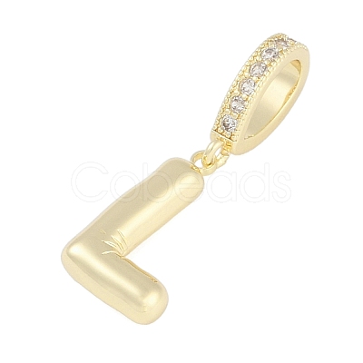 Brass Micro Pave Clear Cubic Zirconia Pendants KK-M289-01L-G-1
