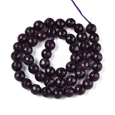Dyed Natural White Jade Beads Strands G-T139-8mm-60-02-1