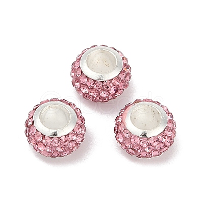 Alloy Rhinestone Clay Pave Beads ALRI-D300-03S-12-1