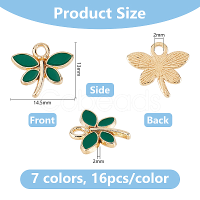 112Pcs 7 Colors Zinc Alloy Enamel Charms FIND-DC0008-17-1