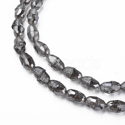 Electroplate Transparent Glass Beads Strands EGLA-N002-35-F01-1