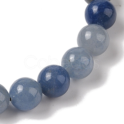 8mm Round Dyed & Heated Natural Blue Aventurine Braided Bead Bracelets BJEW-C067-01B-16-1
