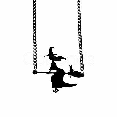 Halloween Acrylic Pendant Aluminium Curb Chain Necklaces FS-WG5E45F-01-1
