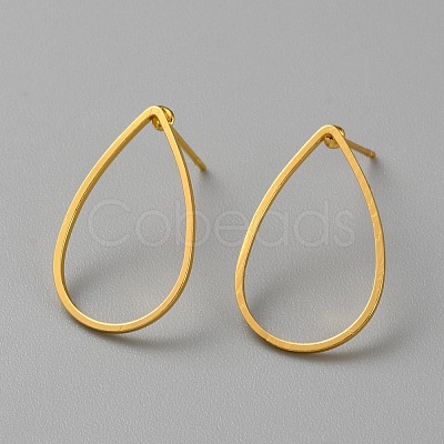 Golden Brass Hollow Geometric Stud Earrings EJEW-WH0012-127A-1