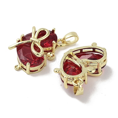 Real 18K Gold Plated Brass Glass Pendants KK-R161-02G-04-1