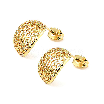 Brass Stud Earrings EJEW-K254-03G-1