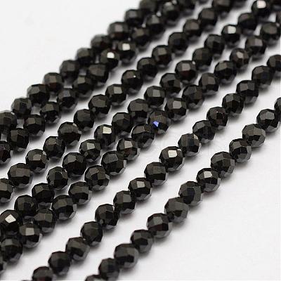 Natural Black Spinel Beads Strands G-G682-23-3mm-1