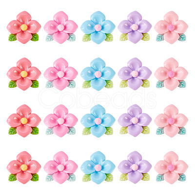 20pcs Opaque Resin Cabochons RESI-TADJ0001-08C-1
