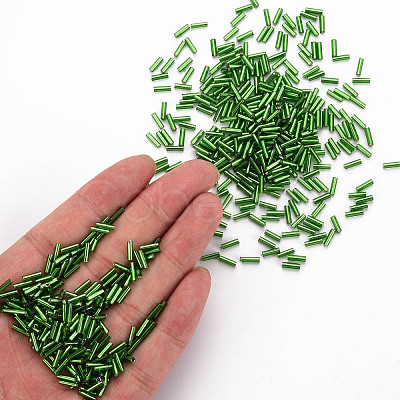 Plated Glass Bugle Beads X-SEED-S046-01B-27-1