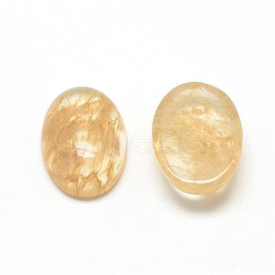 Coffee Watermelon Stone Glass Cabochons G-R415-14x10-39-1