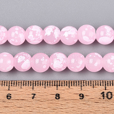 Baking Paint Glass Beads Strands DGLA-N015-8mm-02-1