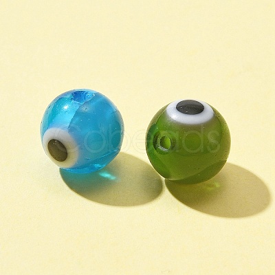 72Pcs 6 Colors Handmade Evil Eye Lampwork Bead LAMP-FS0001-05-1