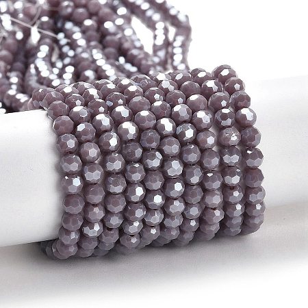 Electroplate Opaque Glass Beads Strands LS-EGLA-A035-P4mm-A11-1
