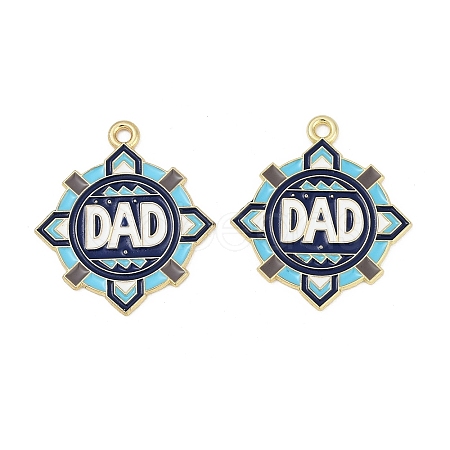 Father's Day Alloy Enamel Pendants ENAM-V001-03C-G-1