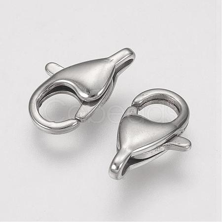 Tarnish Resistant 304 Stainless Steel Lobster Claw Clasps STAS-F109-04P-1