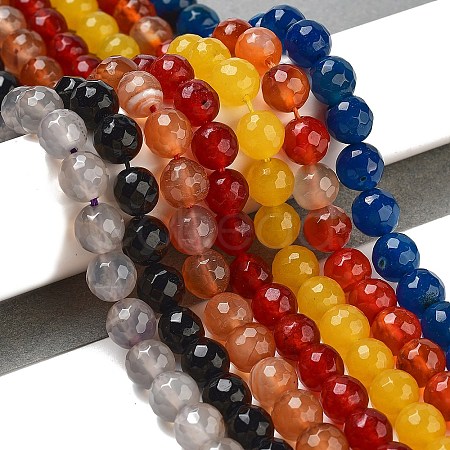 Natural Agate Beads Strands G-G580-8mm-M-1