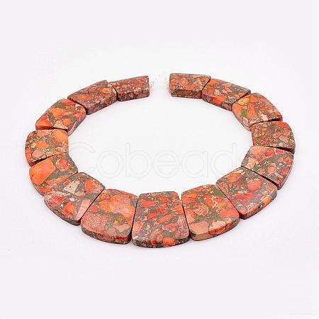 Towanite and Imperial Jasper Graduated Beads Strands G-P296-B04-1